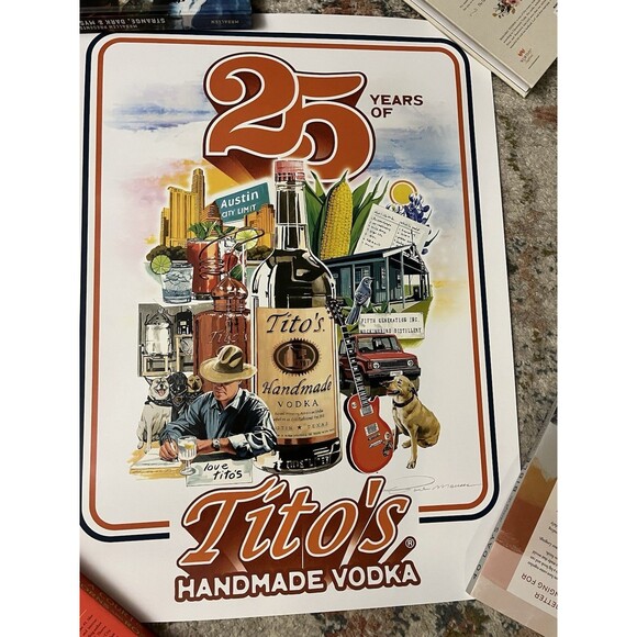 25th Anniversary Tito's Poster By Paul Mann Limited Edition Brand New! - Picture 2 of 6